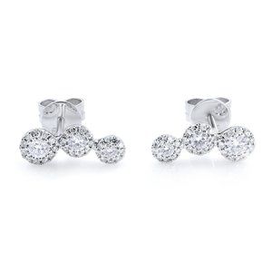 Rachel Koen Diamond Stud Earrings 14K White Gold 0.36 Cttw